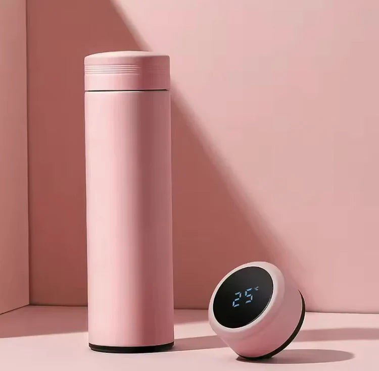 500ML LED Temperature Display Bottle, Stainless Steel Intellective Thermos with Double Bottom, Smart Vacuum Insulated Water Bottle, Digital Water Bottle - Temperature Display Vacuum Insulated, Thermos Flask Made of Premium Stainless Steel