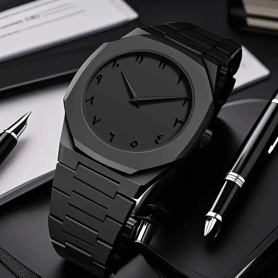 Aura Watch, Black Arabic Aura Watch, Lightweight Fiber Body with Arabic Dial, Black AURA Watch