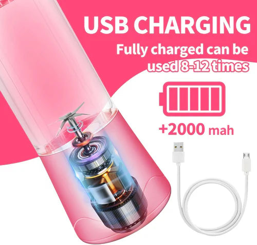 Portable Blender with USB Rechargeable Mini Fruit Juice Mixer, Personal Size Blender