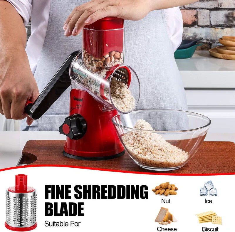 Table Top Drum Cutter, Manual Vegetable Cutter Slicer ,3 in1 Slicer,3 In 1 Vegetable Slicer And Cutter, grater, 3 in 1 Manual Vegetable Cutter Slicer and Peeler, Fruit and Vegetable Cutter and Chopper, for Cucumber, Carrot, Potato and Cheese