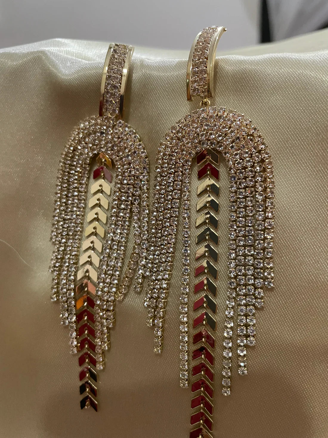 Luxury Golden long tassel Dangle Earrings