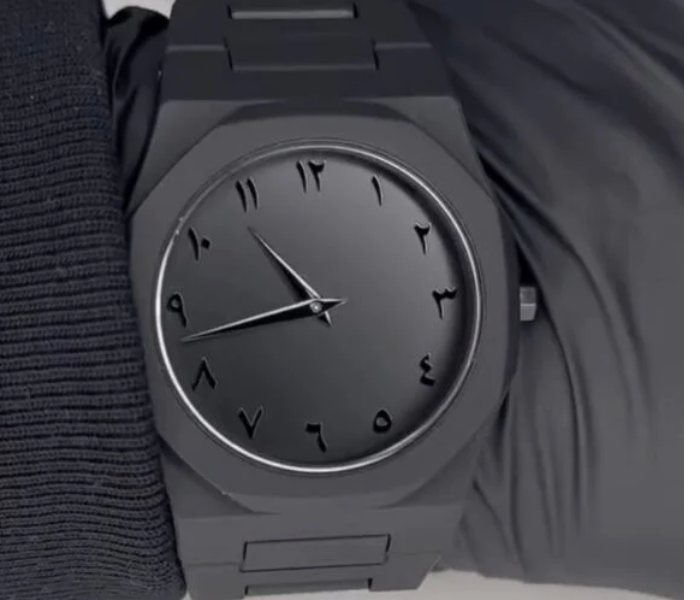 Aura Watch, Black Arabic Aura Watch, Lightweight Fiber Body with Arabic Dial, Black AURA Watch