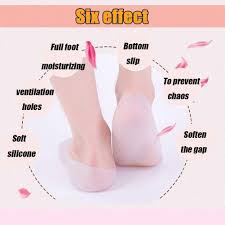 Anti Crack Full Length Silicone Foot Protector Moisturizing Socks for Foot-Care and Heel Cracks, heel pain.