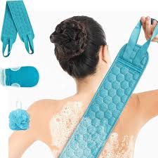 3 Pieces Bath Shower Sponge Set for Cleaning Body, Bath Back Scrubber, Exfoliating Gloves, Honeycomb Sponge.