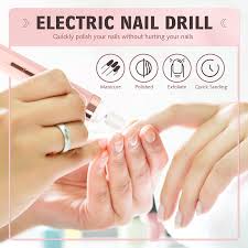 Salon Nails Kit, Electronic Rechargeable Nail File and Full Manicure and Pedicure Tool, Electronic Rechargeable Nail File, Buffer, Cuticles and Nail Polish Remover