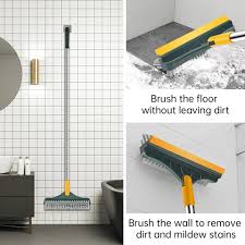 3 in 1 Floor Scrubber Wiper Brush, 3 In 1 V Shaped Cleaning Brush, Floor Scrub Magic Broom With Long Handle, Floor Cleaning Brush, Long Handle Stiff Broom