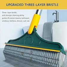 3 in 1 Floor Scrubber Wiper Brush, 3 In 1 V Shaped Cleaning Brush, Floor Scrub Magic Broom With Long Handle, Floor Cleaning Brush, Long Handle Stiff Broom