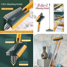 3 in 1 Floor Scrubber Wiper Brush, 3 In 1 V Shaped Cleaning Brush, Floor Scrub Magic Broom With Long Handle, Floor Cleaning Brush, Long Handle Stiff Broom