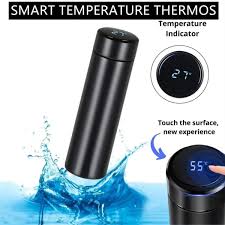 500ML LED Temperature Display Bottle, Stainless Steel Intellective Thermos with Double Bottom, Smart Vacuum Insulated Water Bottle, Digital Water Bottle - Temperature Display Vacuum Insulated, Thermos Flask Made of Premium Stainless Steel