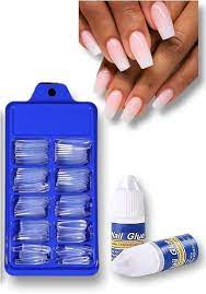 Artificial Reusable Nails Set With One 3gm Nail Glue, Perfect For Nails Extension -100 Nails & One Nail Glue(3gm) FREE
