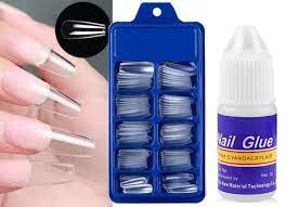 Artificial Reusable Nails Set With One 3gm Nail Glue, Perfect For Nails Extension -100 Nails & One Nail Glue(3gm) FREE