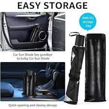 Car Sun Shade Umbrella, Car Umbrella Sun Shade Cover for Windshield UV Reflecting Foldable Front Car Sunshade Umbrella (clickgo