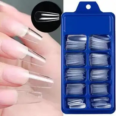 Artificial Reusable Nails Set With One 3gm Nail Glue, Perfect For Nails Extension -100 Nails & One Nail Glue(3gm) FREE