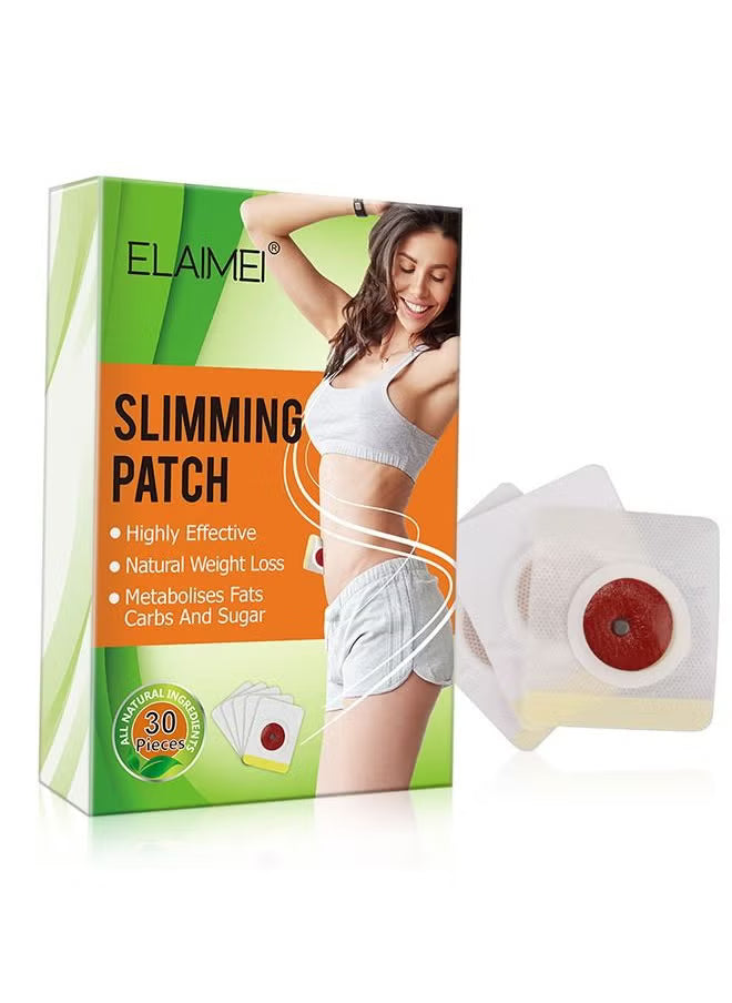 30Pcs Slimming Belly Patches for Weight Loss – Natural Fat Burning Navel Stickers with Wormwood Essence – Belly Waist Plaster for Belly Button Care, Fat Burning Stickers for Effective Body Contouring