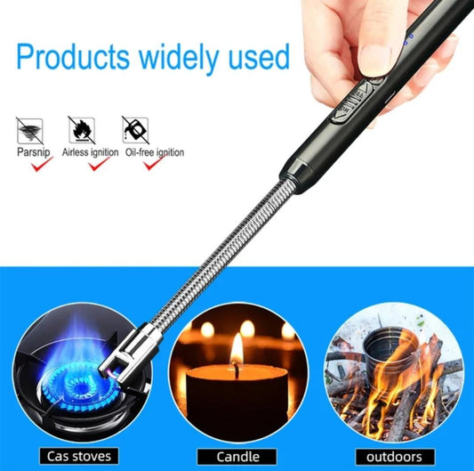 Electric Arc Lighter, Useful BBQ Flameless Plasma ignitor, Kitchen Lighter, Portable Electronic Lighter, 360 Degree Rotation Lighter, Extended Stove Lighter, USB Rechargeable Arc Lighter, Electric USB Rechargeable Plasma Arc Lighter
