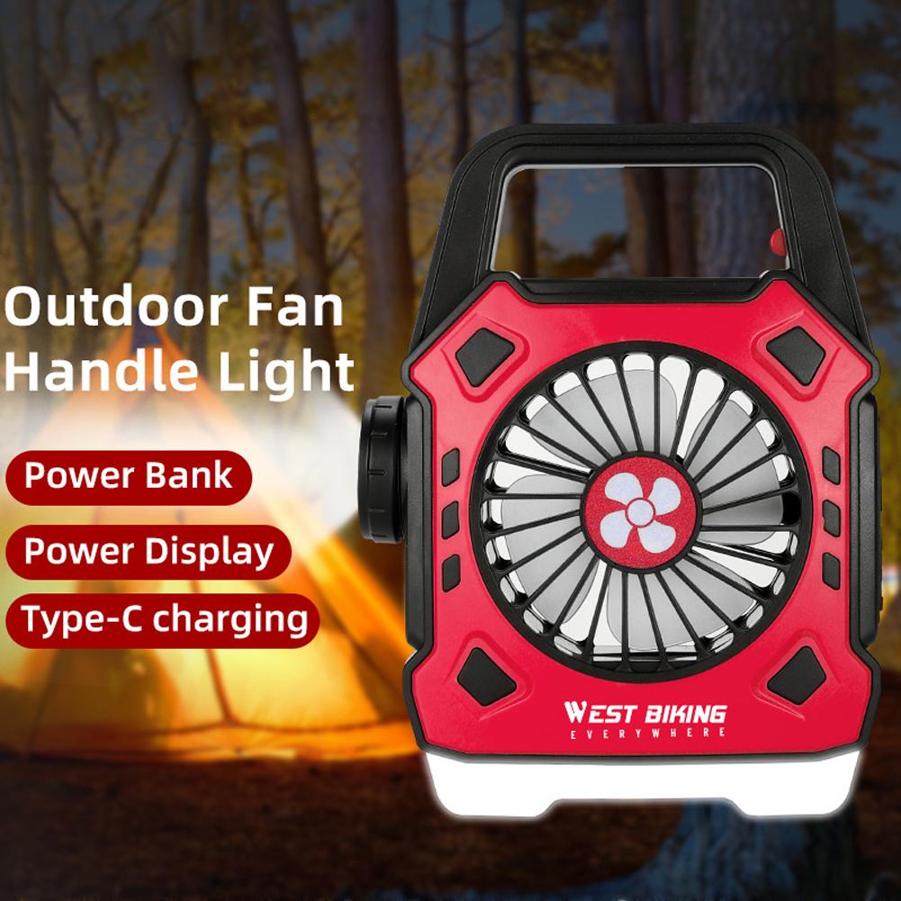 Multifunctional Camping Fan Outdoor Portable Light Quick Recharge Hand Light Electric Fan