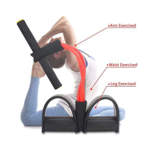 Tummy Trimmer- Foot Pedal Resistance Band Elastic Sit-up Pull Rope Yoga Fitness Gym – Elastic Pull Ropes Tummy Trimmer