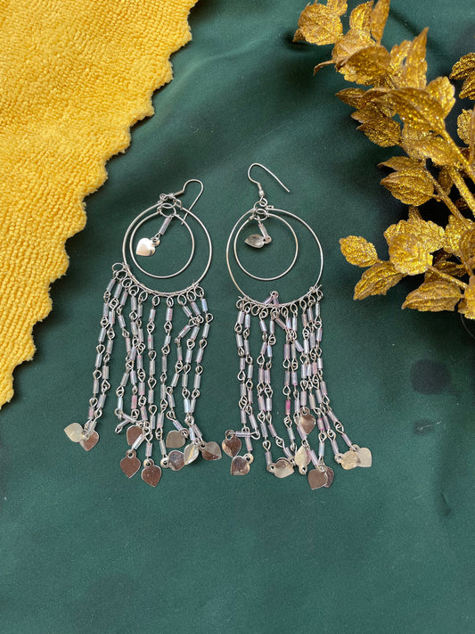 Silver tassal drop earing