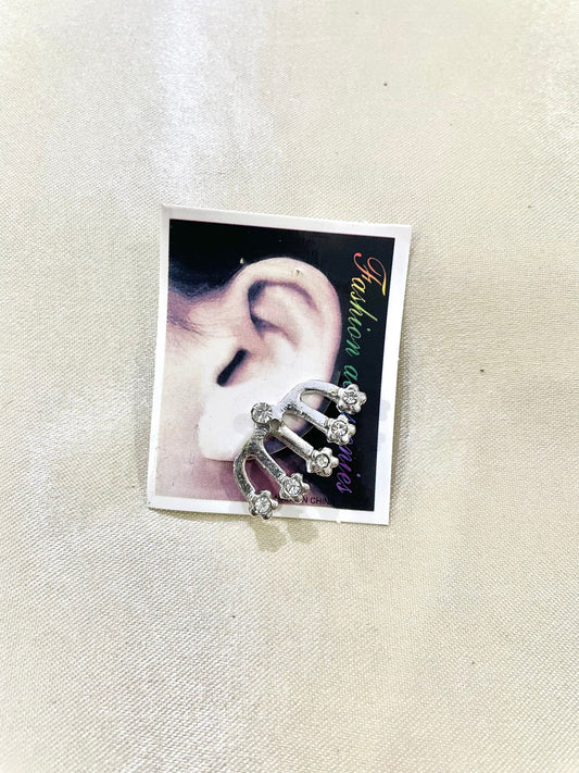 Diamond cluster cocktail earring pair