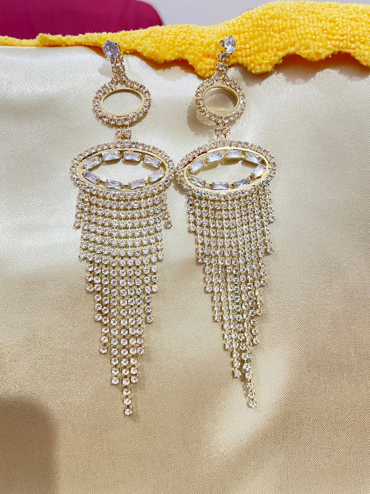 Luxury Golden long tassel Dangle Earrings