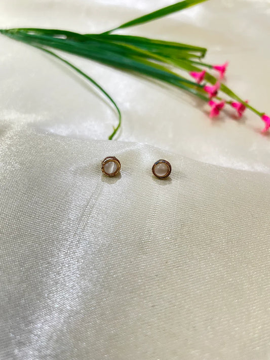 White and Golden  ear studs
