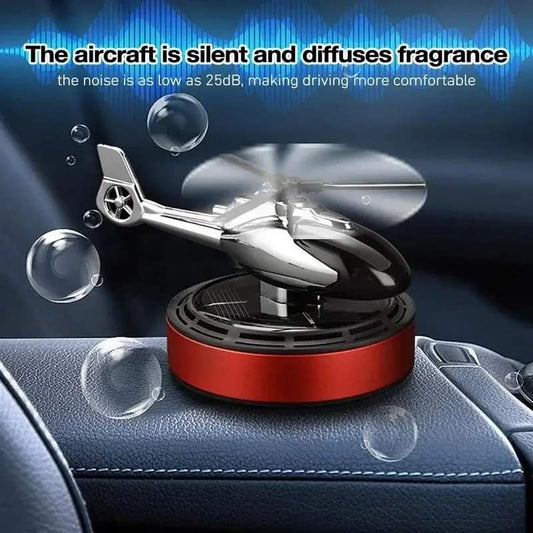 Solar Car Fragrance , Car Aroma Diffuser Air Freshener Perfume Solar Powered Car Dashboard Helicopter With Refill