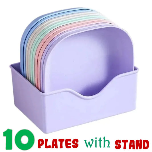 10pcs Plates Set With Holder